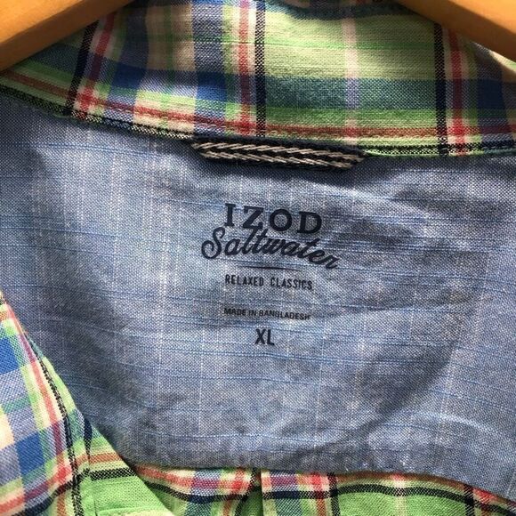 Izod Saltwater Relaxed Classic Size Extra large (XL) Green Short Sleeve - Picture 4 of 4